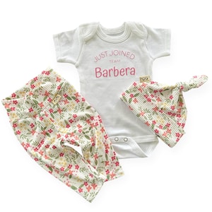 Baby Girl Coming Home Outfit Personalized Newborn Gift, Custom Name New Baby Going Home Set, Baby Shower Gift, Preemie Cute Hospital Outfit
