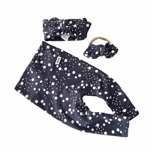 Dark Grey Abstract Dots Leggings and/or Headbands Set, Preemie Girl Clothes, Newborn Coming Home Outfit, Baby Pants & Bows, Polka Dots