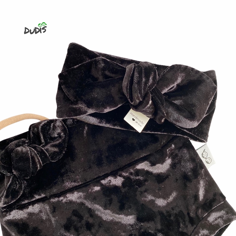 Toddler High Waist Shorts Black Velvet Bummy and Top Knot Headband Set Baby Girl Christmas Outfit Baby Diaper Cover