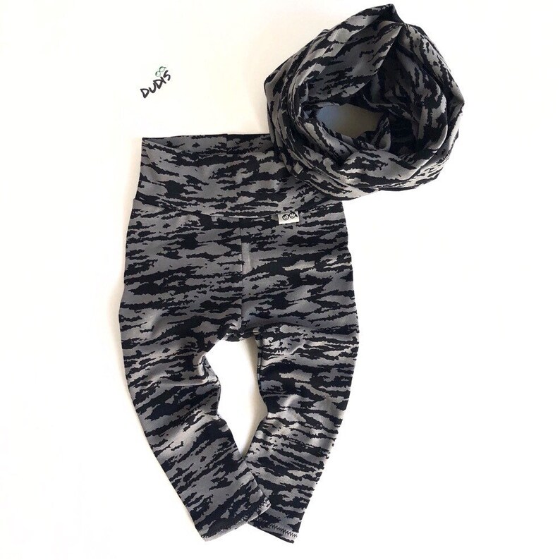 Baby Boy Grey and Black Zebra Print Leggings and Infinity Etsy
