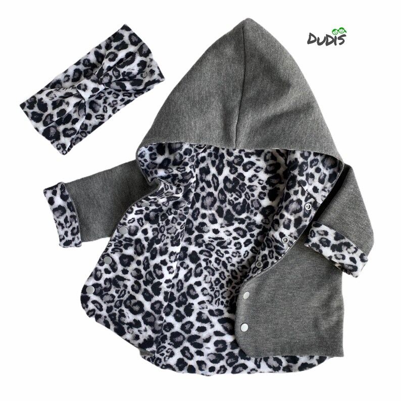 Charcoal & Grey Cheetah Hooded Jacket Baby Infant Toddler Kid | Etsy