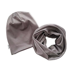 Brushed Nickel Grey Ribbed Slouchy Beanie and Infinity Scarf, Baby Slouchy Beanie, Kids Beanie, Toddler Beanie, Beanie and Infinity scarf