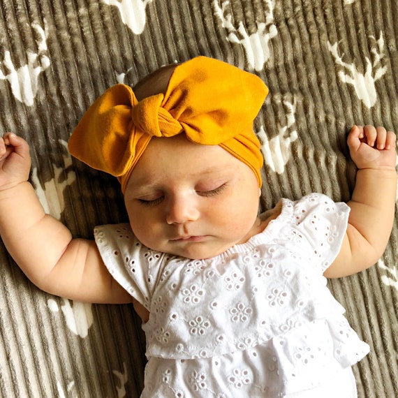 Bébé Fille Bow Bandeau Turban Lapin Bandeaux Élastique Serre-Tête