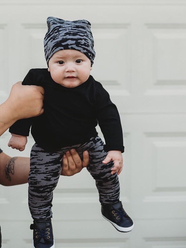 Baby Boy Grey and Black Zebra Print Leggings and Infinity Etsy