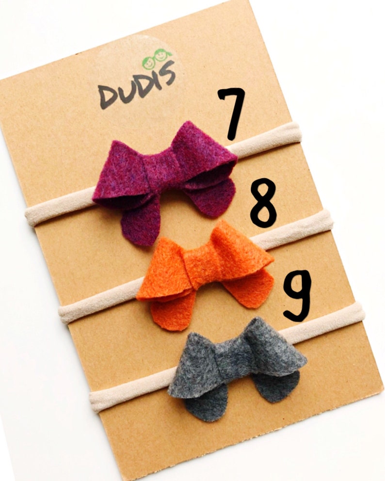 Mini Felt bows Baby Bows Bow on Clip Felt Bow Headband Big Bow Newborn Set Baby Shower Gift