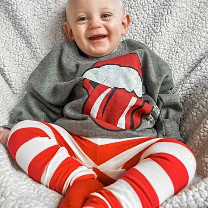 baby leggings grey melange stripe main image 1