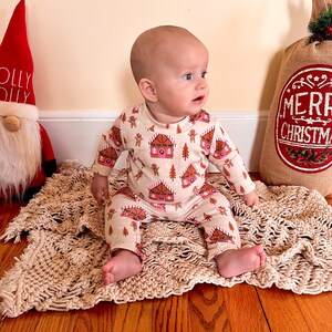 Kerst babymeisje romper roze peperkoek huis eendelig vakantie-outfit pasgeboren tot peuter winter feestelijke kleding babycadeau