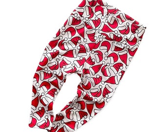 Gorros de Papá Noel, leggings para bebé, ropa navideña para bebé, pantalones festivos para niño pequeño, atuendo festivo de invierno, pantalones navideños acogedores para recién nacidos y niños pequeños