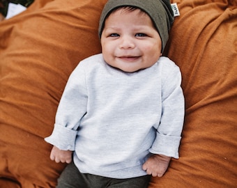 U CHOOSE COLOR, Baby Boy Olive Green Leggings and Beanie Set, Toddler Pants and Hat, Newborn Boy Coming Home Outfit, Preemie Boy Clothes