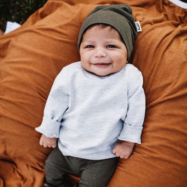 Olive Dusty Green Linen 2-Piece Baby Boy Set