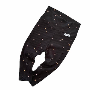 Colorful Hearts on Black Rib Leggings, Newborn Pants, Cute Preemie Boy Clothes, Toddler Tights,Birthday Outfit,Valentine&#39;s day set, Knit Set