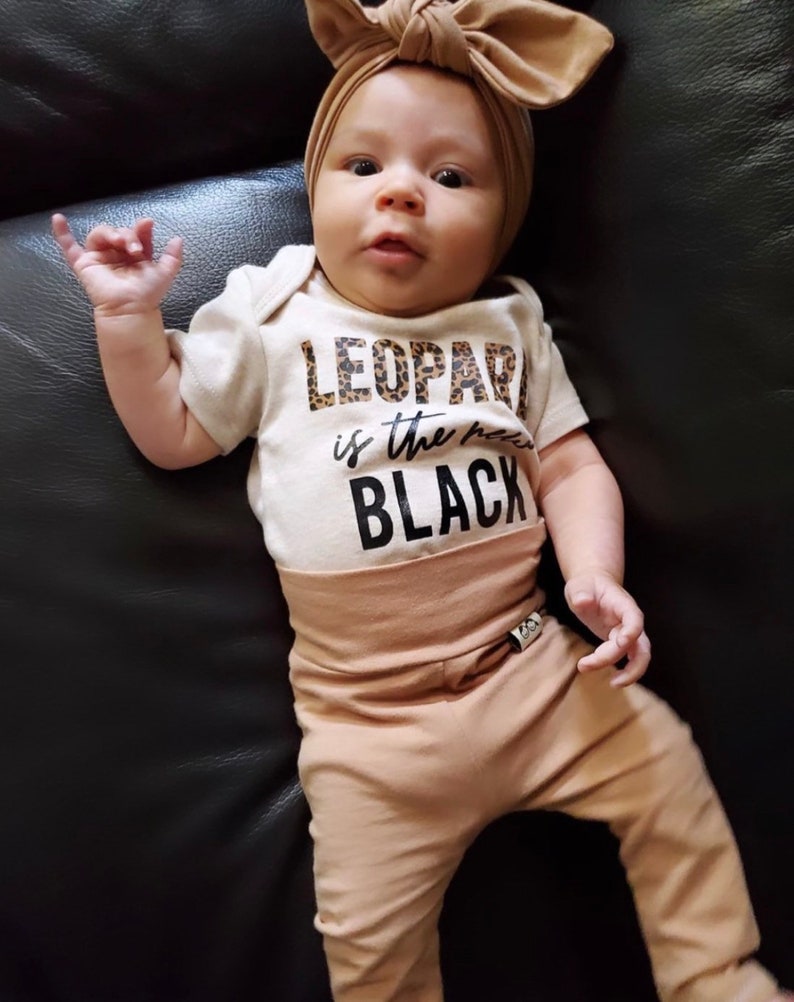 YOU CHOOSE COLOR Set of Baby Girl Leggings and Top Knot Etsy