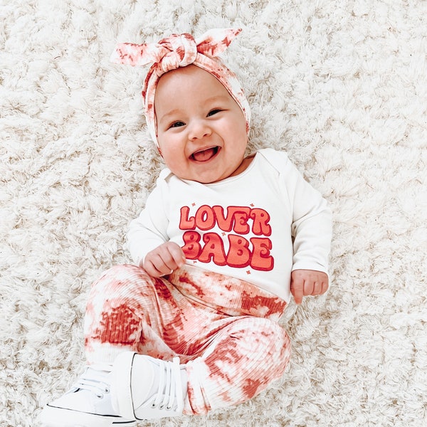 Rose Tie Dye Rib Knit Leggings and/or Headband Set, Unisex Baby, Preemie Girl Clothes, Newborn Coming Home Outfit, Cute Toddler Pants