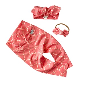 Ripples Pink Leggings and/or Top Knot Headbands Set, Preemie Girl Clothes, Newborn Coming Home Outfit, Baby Pants & Bows