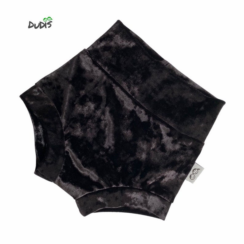 Toddler High Waist Shorts Black Velvet Bummy and Top Knot Headband Set Baby Girl Christmas Outfit Baby Diaper Cover