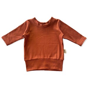 Rust Rib Dudis Pullover, Children’s Sweatshirt, Handmade Kids Sweater, Kids Sweatshirt, Toddler Boy and Girl Sweater, Baby Christmas