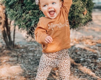 Tan Glitter Cheetah Leggings and/or Top Knot Headbands Set, Holiday Preemie Girl Clothes, Newborn Coming Home Outfit, Baby Pants & Bows