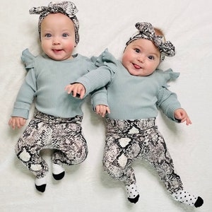 Schlangen-Print Baby Leggings & Stirnband: Neugeborenen Outfit