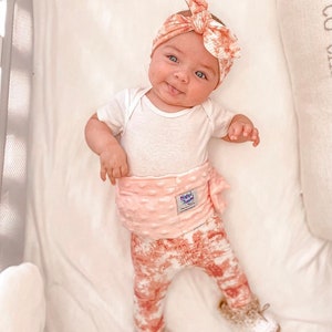 Rose Tie Dye Rib Knit Leggings and/or Headband Set, Unisex Baby, Preemie Girl Clothes, Newborn Coming Home Outfit, Cute Toddler Pants image 7