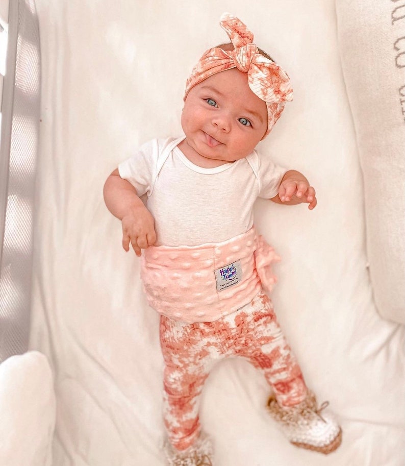 Rose Tie Dye Rib Knit Leggings and/or Headband Set, Unisex Baby, Preemie Girl Clothes, Newborn Coming Home Outfit, Cute Toddler Pants image 7