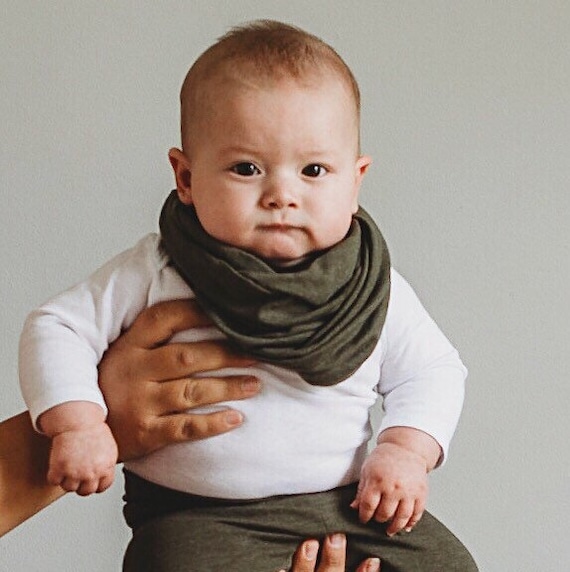 Olive Green Loop Scarf Newborn baby toddler kids Infinity Scarf Unisex Jersey Tube Scarf Boy Girl Autumn Winter Scarf Etsy