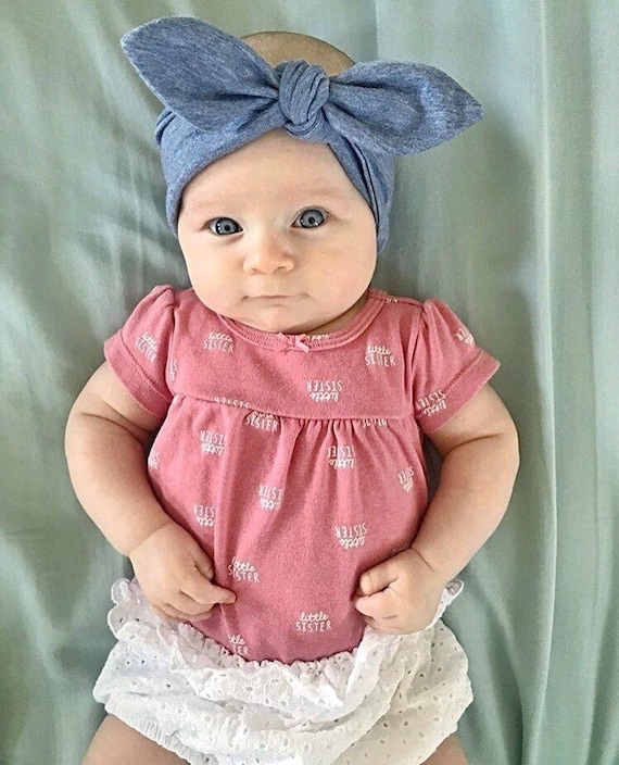 Unite belief Conquest Jeans Blue Top-knot Headband / Denim Headwrap/ Baby Toddler - Etsy