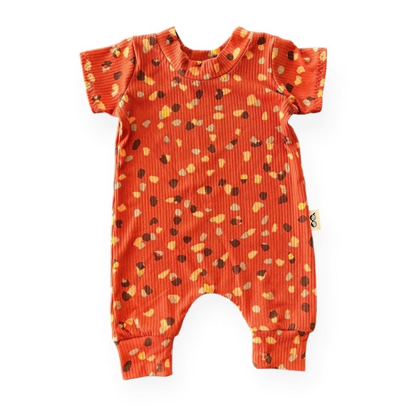 Orange short romper sale