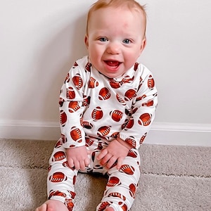 Completo da salotto Football Dudis, felpa per bambini, set maglione e pantaloni per bambini fatti a mano, felpa per bambini del Super Bowl, costume da bambino del campionato