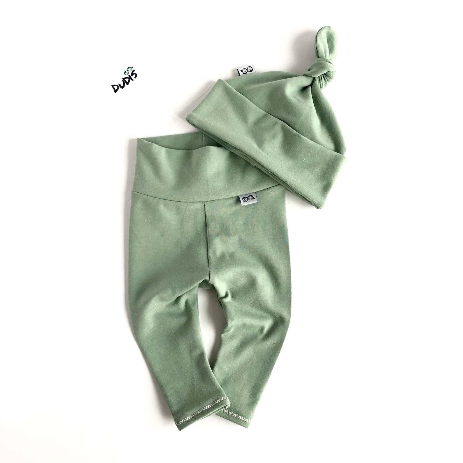 YOU CHOOSE COLOR Unisex Baby Sage Green Leggings and Knot Hat Etsy
