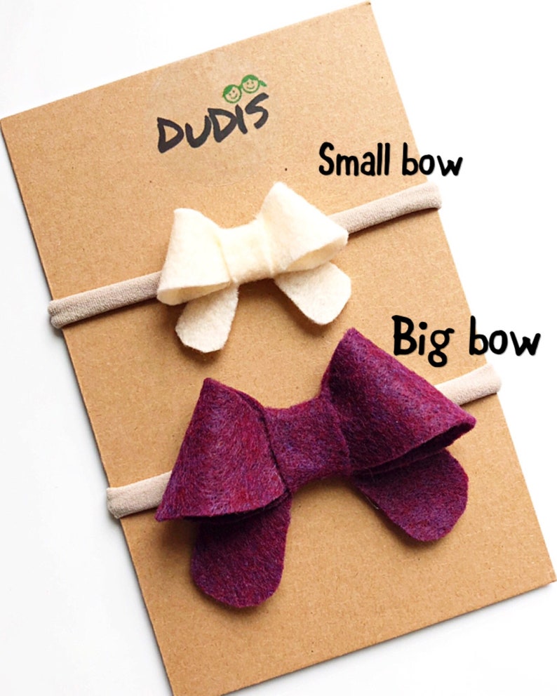 Mini Felt bows Baby Bows Bow on Clip Felt Bow Headband Big Bow Newborn Set Baby Shower Gift