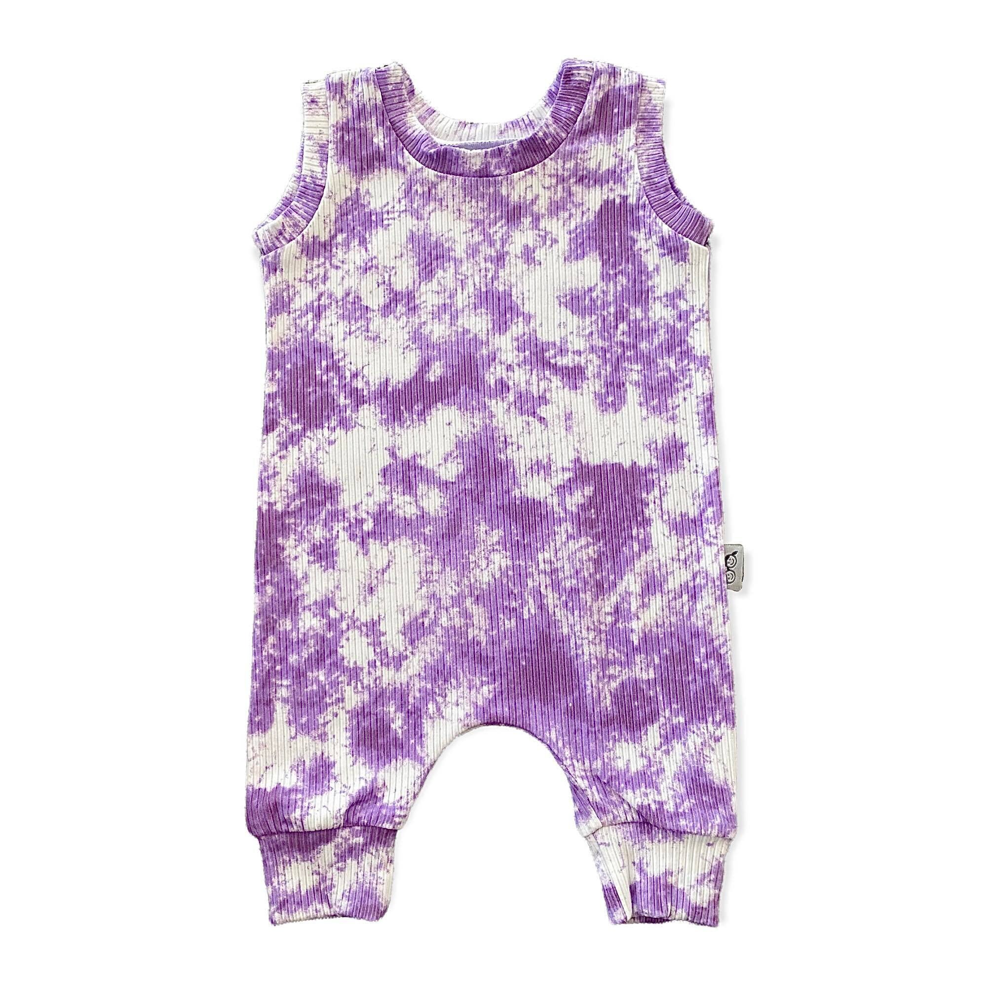 Purple Tie Dye Rib Harem, Baby Clothing, Baby Romper, Baby Girl