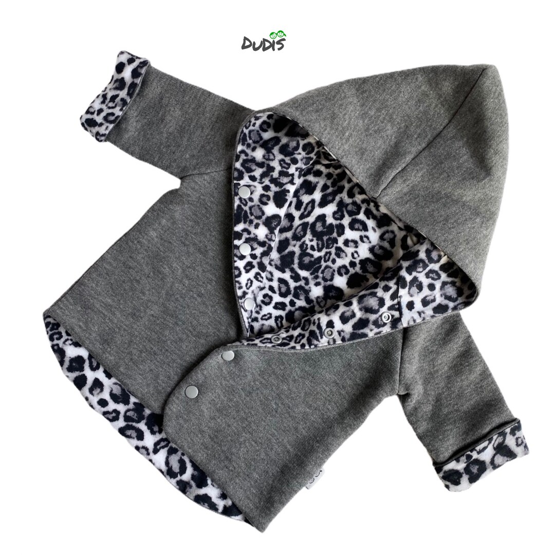Charcoal & Grey Cheetah Hooded Jacket Baby Infant Toddler Kid - Etsy