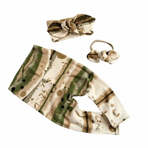 Olive Abstract Striped Rib Leggings and/or Headband Set, Unisex Baby, Preemie Clothes, Newborn Coming Home Outfit, Cute Toddler Pants