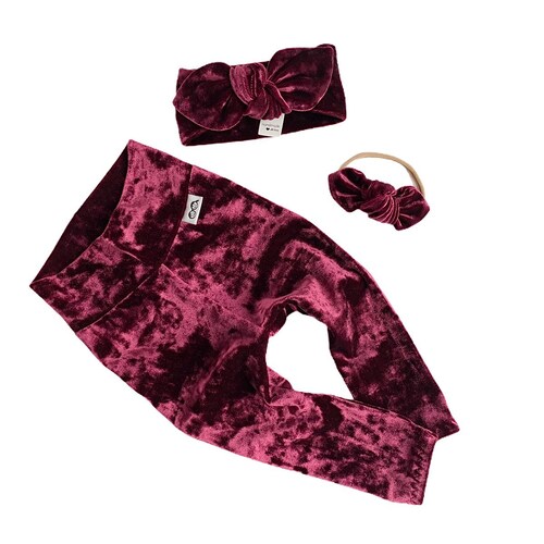 Burgundy Baby Leggings and Headband Set Newborn Leggings Etsy