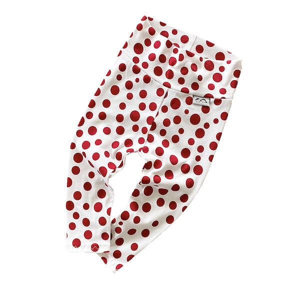 Baby Boy Red White Polka Dots Christmas Leggings Newborn Pants Cute Preemie Boy Clothes Toddler Tights