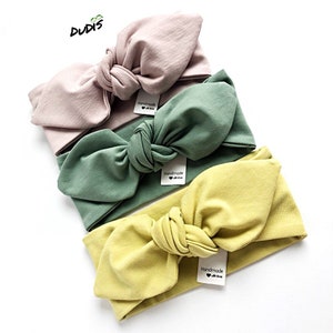 Girl Top-Knot Headbands / Sage,Blush Pink,Lemon Yellow / Mommy and me headbands / Pastel Headwraps / Preemie, Newborn, Baby, Toddler, Adult