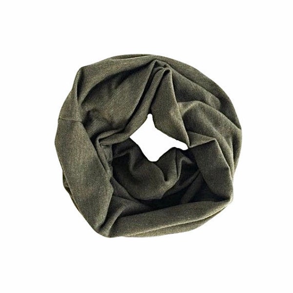 Olive Green Loop Scarf / Newborn,Baby,Toddler,Kids, Infinity Scarf / Unisex Jersey Tube Scarf / Boy, Girl Autumn Winter scarf