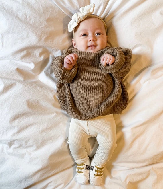 CREAM LEGGING IN RIBBED KNIT, BABY CREAM LEGGING IN RIBBED KNIT, BABY