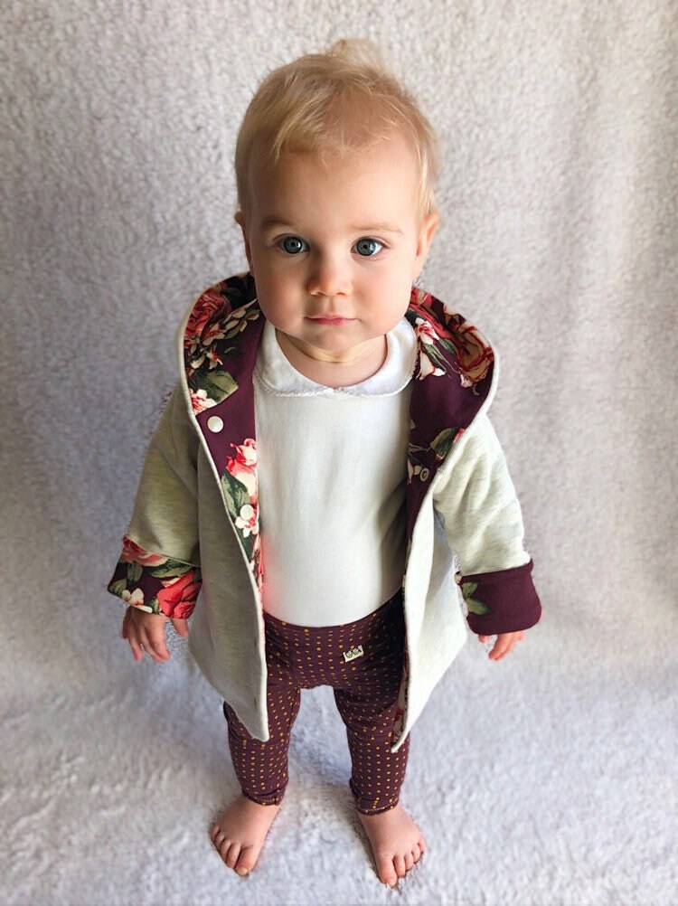 Reversible Floral Hooded Jacket / Baby Toddler Kid Coat / - Etsy