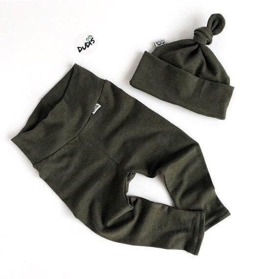 U CHOOSE COLOR, Baby Boy Olive Green Leggings and Beanie Set, Toddler Pants  and Hat, Newborn Boy Coming Home Outfit, Preemie Boy Clothes -  Canada