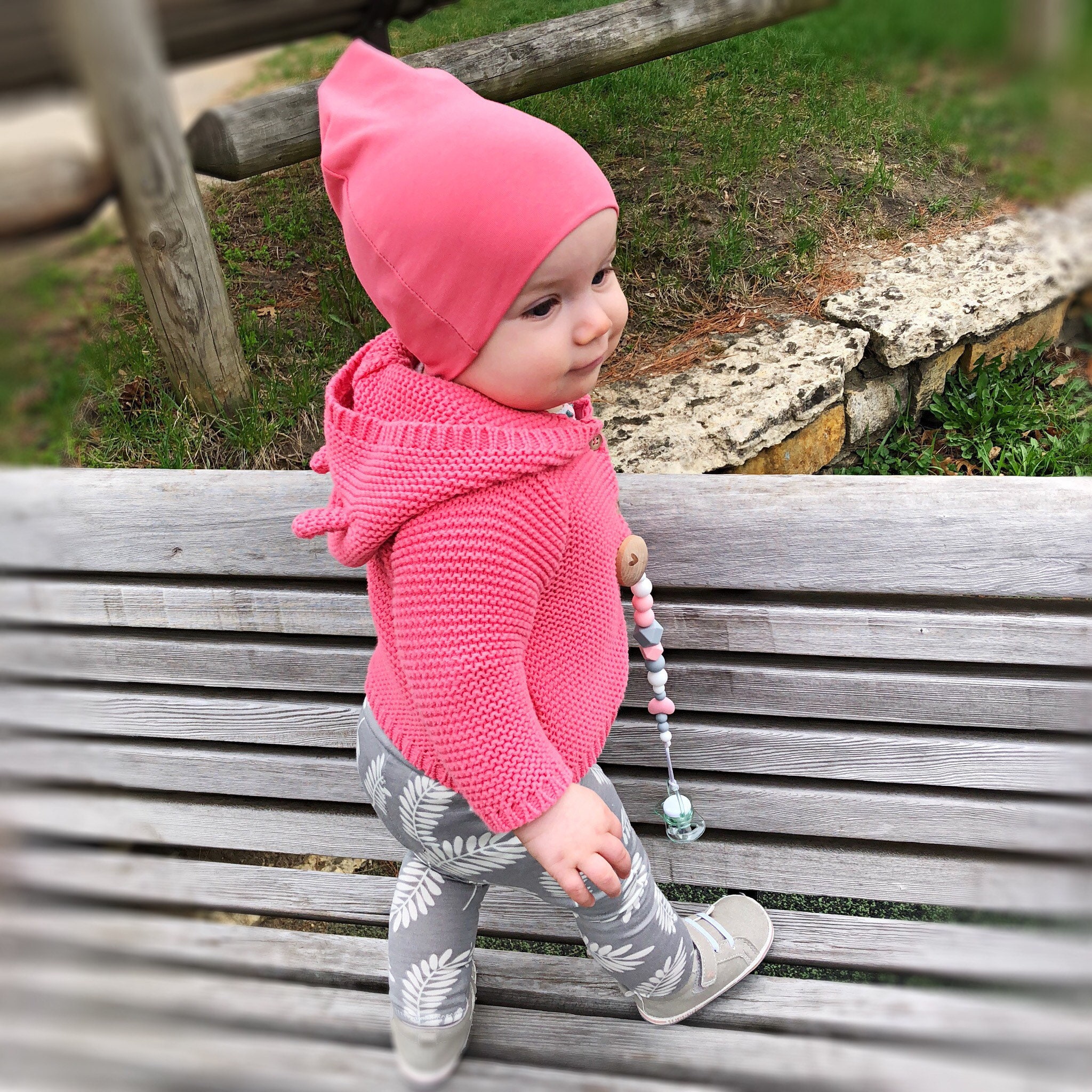 U CHOOSE COLOR / Coral Pink Beanie Hat 