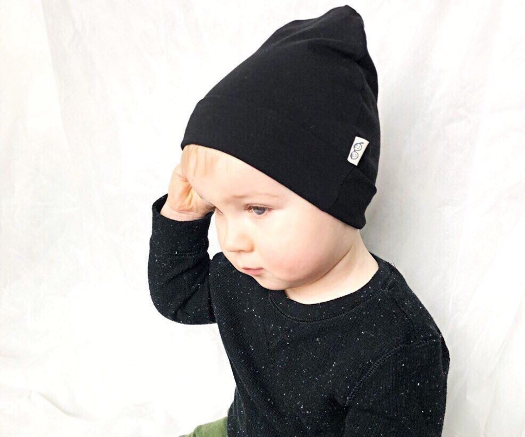 U CHOOSE COLOR Black Beanie Kids Beanie Toddler Hat Baby - Main Image