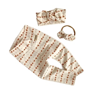 Triangles Line Baby Girl Leggings and/or Headband, Baby Pants, Preemie Girl Gift Set, Newborn Girl Coming Home Outfit,  Baby Clothes