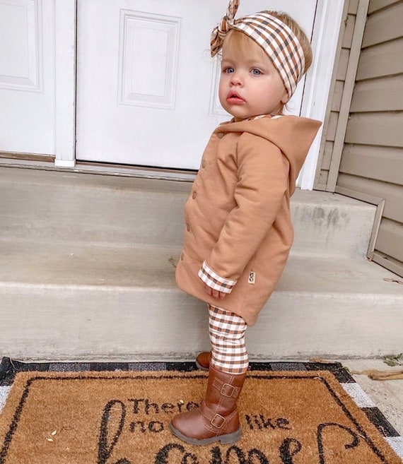 Chaqueta con capucha Gingham de niño - Etsy España