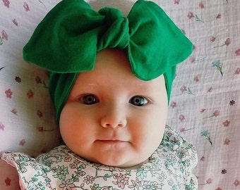 Top-Knot Headband / Green Headwrap/ Baby, Toddler, Girl, Adult Headband / Knotted Headband / Headwrap / Green Headband