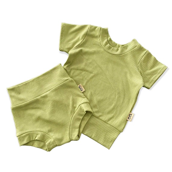 Avocado Rib Dudis Summer Lounge Set Handmade Kids Tee and Shorts Set Summer Holiday Outfit Newborn Clothes Baby Gift Toddler Fashion Etsy Australia