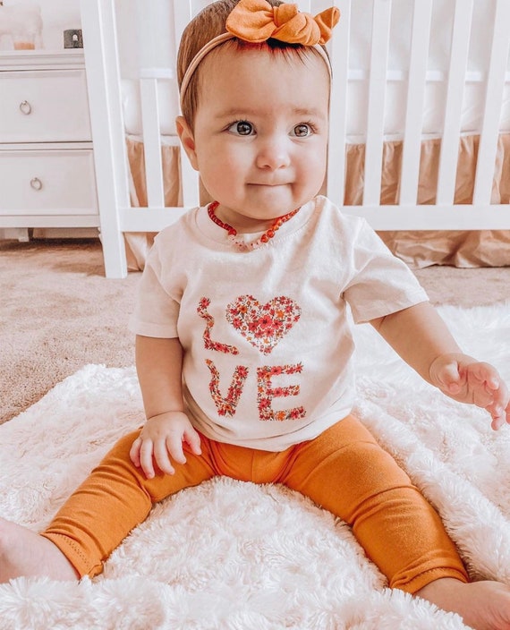 YOU CHOOSE COLOR Bright Orange Leggings and or Top Knot Headband Baby Pumpkin Girl Gift Set Newborn Coming Home Outfit Preemie Clothes