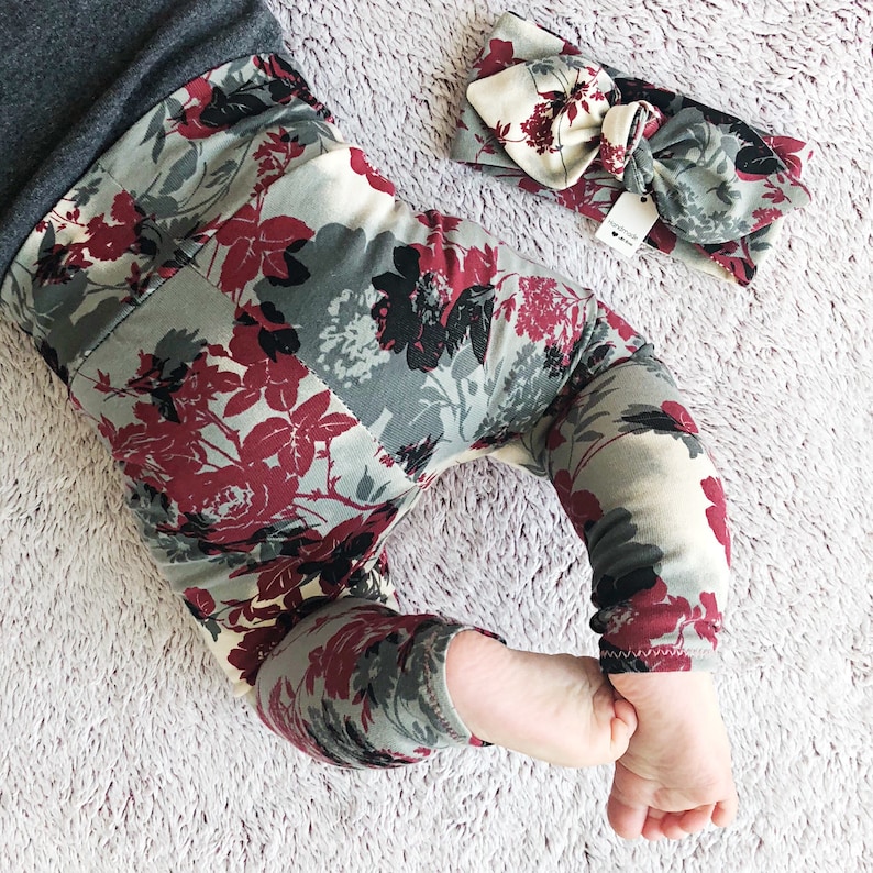 Ensemble leggings et/ou serre-tête à fleurs bio / Coffret cadeau pour bébé / Tenue pour bébé fille / Tenue de retour à la maison pour nouveau-né / Vêtements pour prématurés image 8