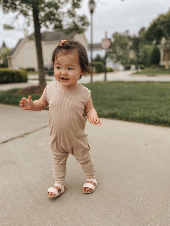 Beige romper store baby girl