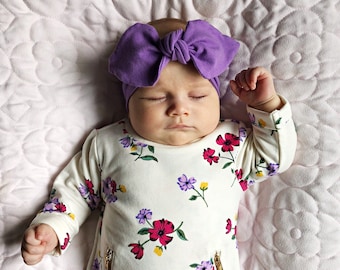 Purple Top-Knot Headband / Purple Headwrap/ Baby, Toddler, Girl, Adult Headband / Knotted Headband / Headwrap / Purple Headband